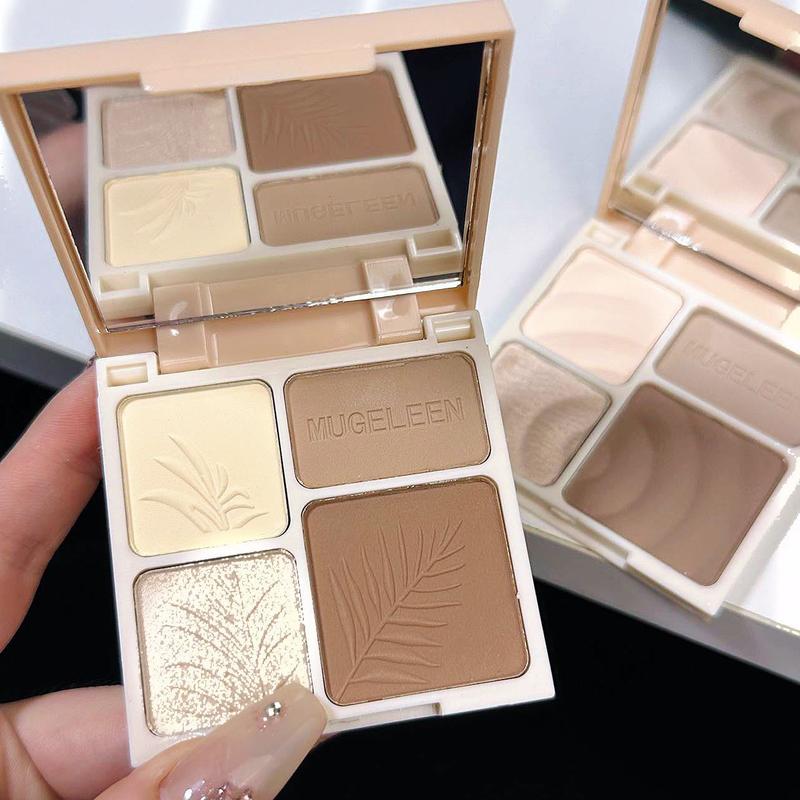 Product Introduction of Four-Color Highlight Repair Makeup Palette Matte Brightening Shadow Nose Shadow Multifunctional Comprehensive Repair 7
