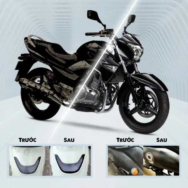 【Mua 1 tặng 1】Chai xịt tái tạo nhựa xe hơi và xe máy F1 450ml, tặng kèm khăn màu xám vàng kích thước 30x30 3