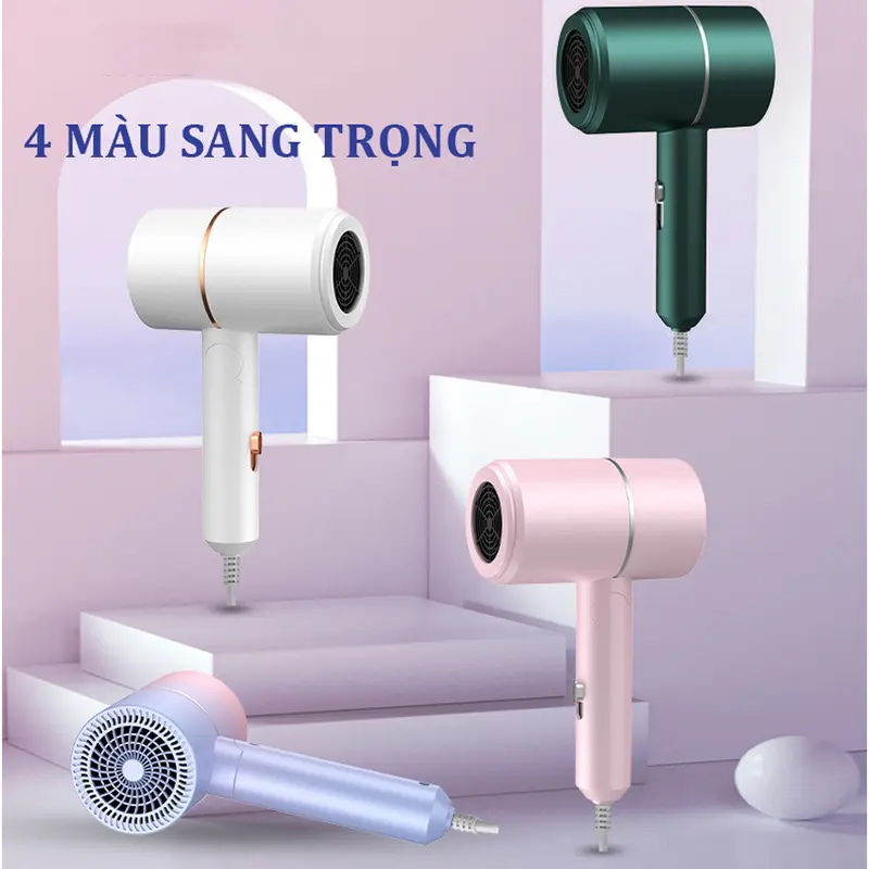Máy Sấy Tóc Mini Gấp Gọn, Sấy Tạo Kiểu Tóc Chuyên Nghiệp Công Suất Lớn 1500W Bảo Hành 6 Tháng 7