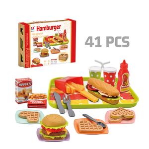 Hamburger & Fruit Cutting Toy, 1 Box Simulated Fast Food Toy, Pretend Play Kitchen Toy, Birthday Gift