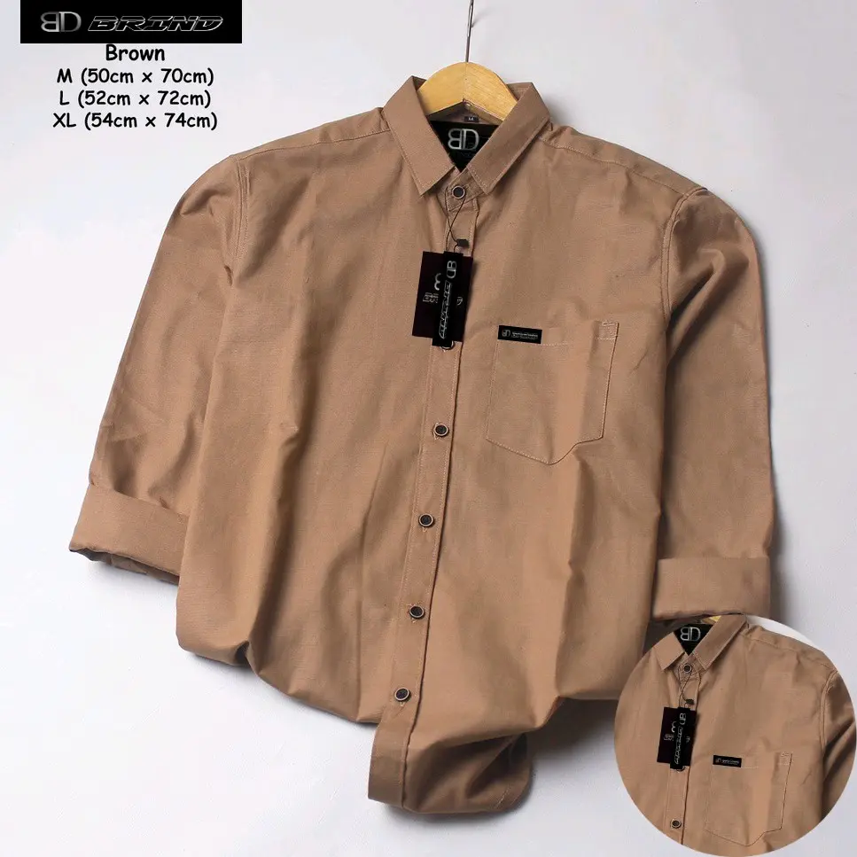 KEMEJA POLOS PRIA LENGAN PANJANG SIZE M-XXXL Basic Distro Nyaman standard sesuai gambar