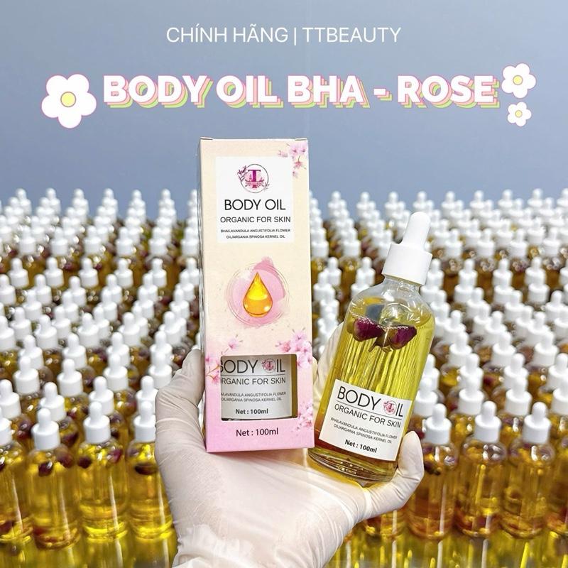 (BODY OIL TT) Body oil Dầu dưỡng da toàn thân 4% BHA, mềm mịn, cấp ẩm, giảm tình trạng viêm lỗ chân lông, hỗ trợ dưỡng sáng da ,dưỡng trắng, 100ML làm đều màu da.