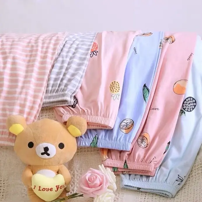 BUY 1 TAKE 2   3pcs cute cotton Spandex Pajama for women Sleepwear pants Loungewear Womenswear Lingerie Homewear Lady Pajama Set Trouser