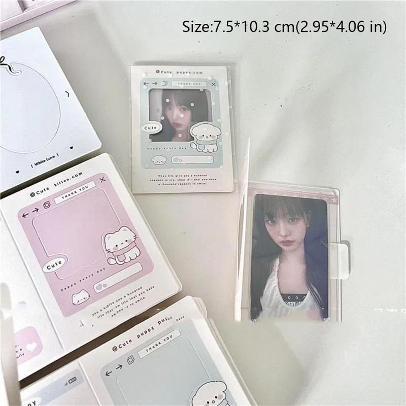 asdfger 6pcs/30pcs New Folding Photocard Holder Hollow Kpop Photo Card Back Card DIY 3 Inch Packing Fixed Cardboard Idol Photo 2