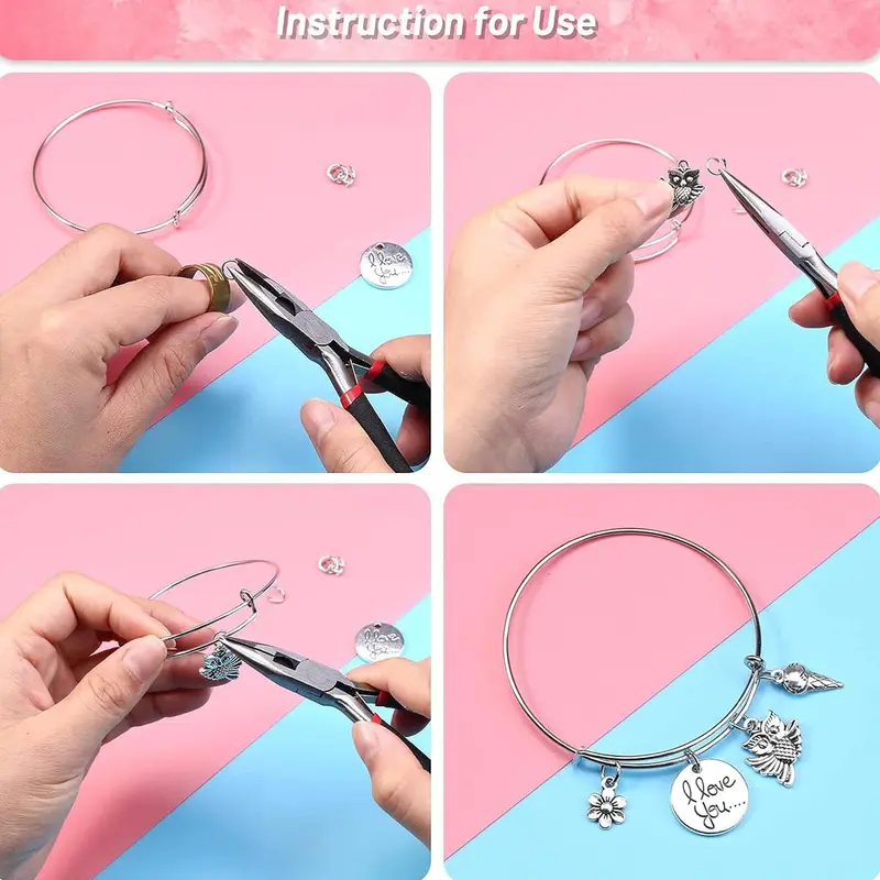 Mixed Style Beaded Bracelet Making Kit, 240pcs/set Adjustable Metal Wire Blank Beaded Bracelet, DIY Jewelry Making Kit for Women & Teenager 4