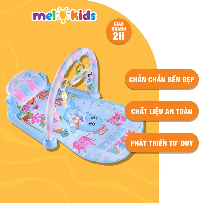 [Đồ chơi an toàn] (Tặng Kèm Pin) Thảm Nhạc Nhiều Chế Độ Âm Thanh,Kích Thích Phát Triển Thị Giác, Thính Giác Cho Bé Yêu