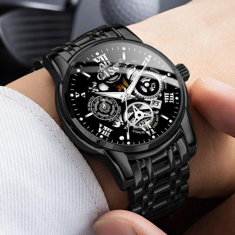 Product Introduction of JAM TANGAN PRIA IMPORT 2024 NEW CASS MEN'S WATCH FASHION HOLLOW BUSINESS WATCH TREN WATERPROOF NIGHT LIGHT LUMINOUS QUARTZ QUARTZ SEGOOD WATCHES 13