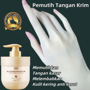 Krim Tangan Pemutih & Anti Kerut | Ekstrak Vitamin E & Jasmine | Melembapkan, Atasi Tangan Kering, Kasar & Kusam 300ml