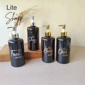 Botol Sabun cair Luxury Aesthetic 500ml HITAM GLOSY GS