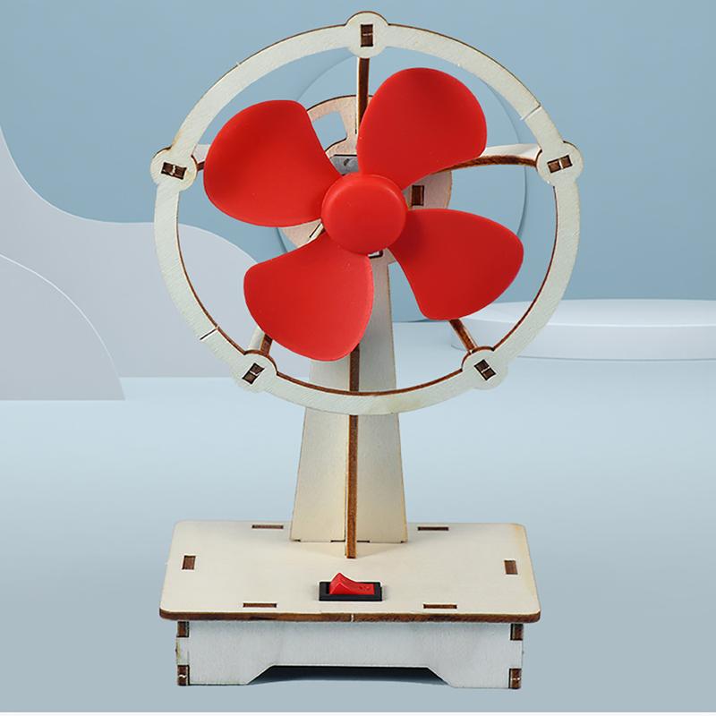 Mô Hình Quạt Chạy Bằng Motor Sử Dụng Pin Đồ Chơi Tự Lắp Ráp, Đồ Chơi Gỗ DIY STEM