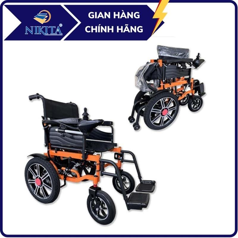 Xe Lăn Điện Cho Người Khuyết Tật Gấp Gọn Điều Khiển Dễ Dàng Pin Sạc Nhanh Chính Hãng NIKITA XLD-1650 electric wheelchair