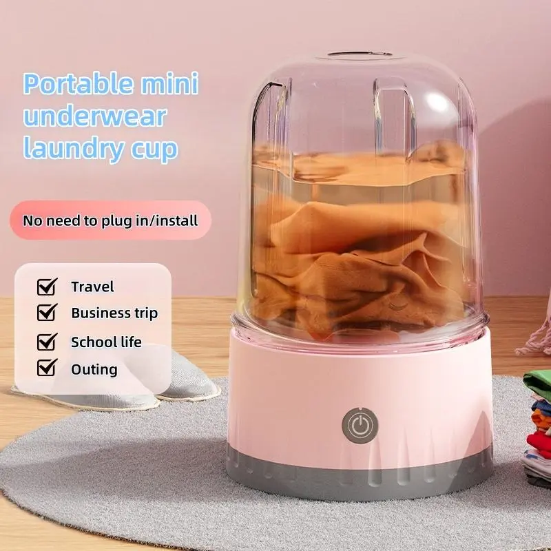 Mini Laundry Cup, 1L Capacity Portable Washing Machine, Household Laundry Equipment for Underwear & Socks, Suitable for Travel & Business Trips 3