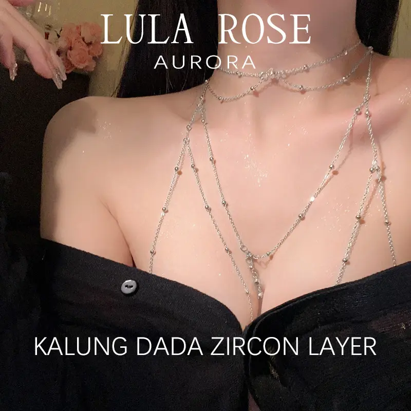 LULA ROSE body chain glitter, layered sexy chest chain, party & night look