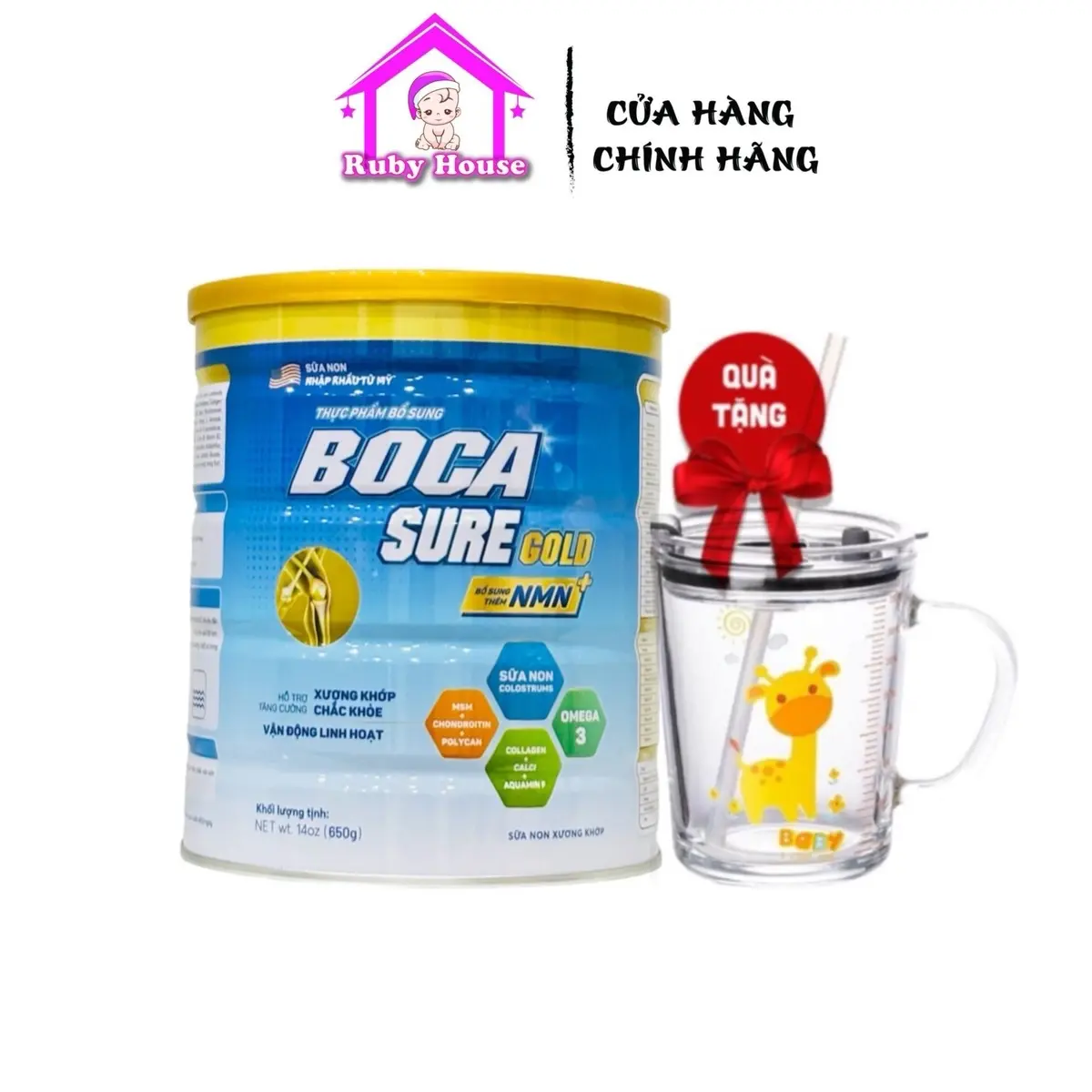 Sữa non Boca sure gold lon 650g - Hỗ trợ xương khớp bổ sung dinh dưỡng cho cơ thể