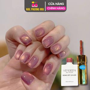 Sơn Mắt Mèo Cực Quang Bướm Lửa Hồng Vendeeni Chai Lẻ 15ml Sáng Lấp Lánh, Sơn Gel Mắt Mèo Phản Quang Siêu Hot Làm Nail Nữ Women