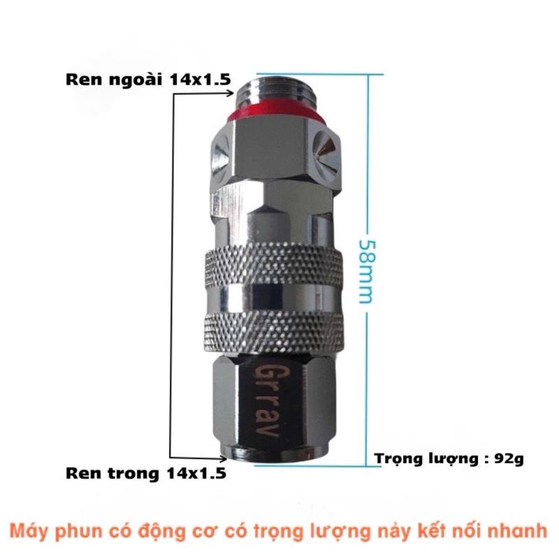 Ốc chống xoắn dây kết hợp khớp nối nhanh (2 trong 1) ren 13.8mm  Đài Loan Chất lượng tốt. 2