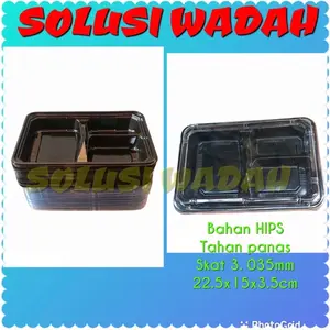 Tray Mika Bento Sekat 3 / Tray Bento 3 Sekat / Box Bento [HARGA 50 SET]