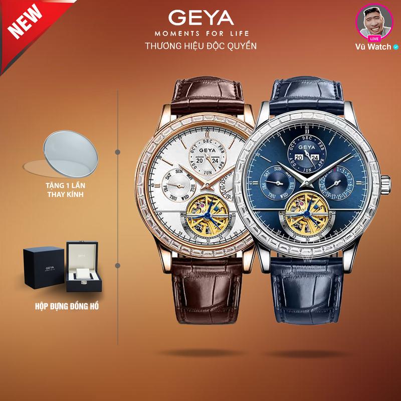 Đồng hồ cơ nam GEYA G78180 4951 | Tặng hộp đựng 1 lần thay kính miễn phí