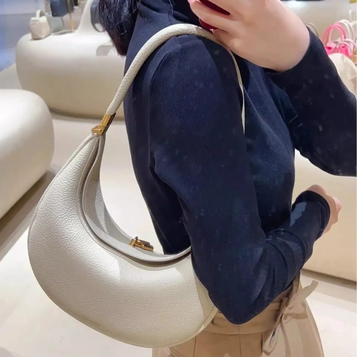 Moon bend bag middle bag Crescent side shoulder armpit Bag tote bag messenger bag women handbag