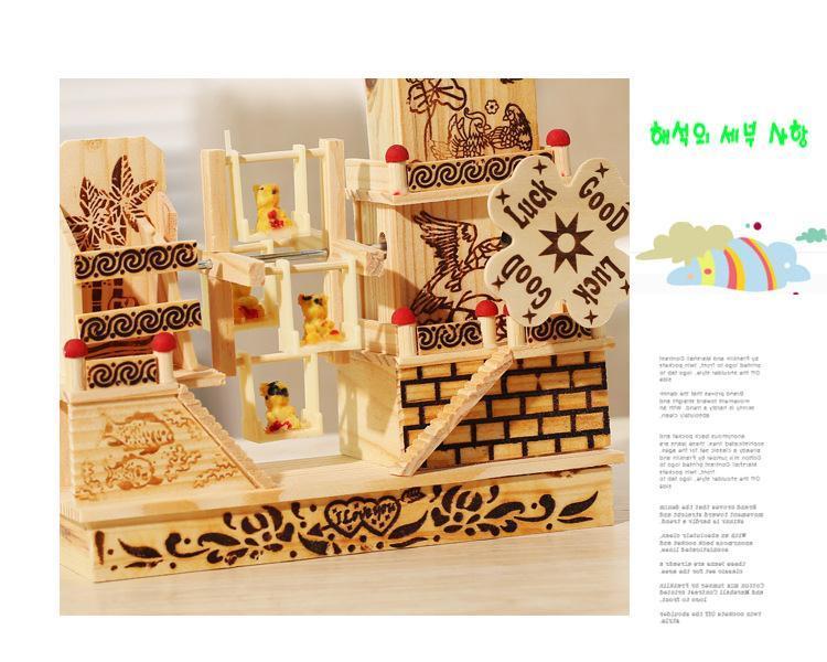 Product Introduction of Three-Story Cottage Windmill Music Box Ornament Creative Desktop Decoration Wooden Eight Tones Student Couple Gift 10