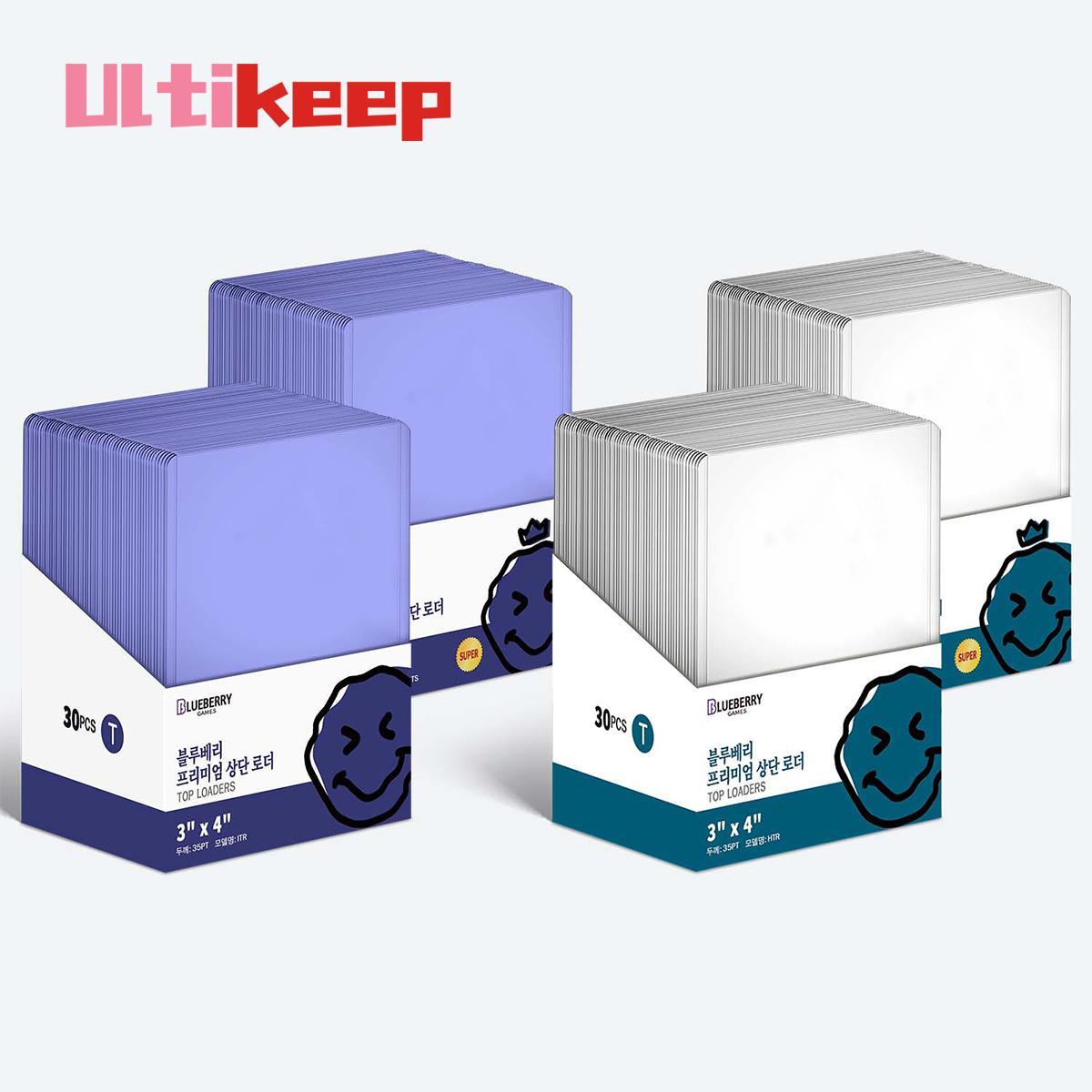 30ชิ้น Blueberry Toploader ใส่การ์ด 35pt ท็อปโหลด Topload เฟรมการ์ด 3"x4" เหมาะสำหรับ Pokemon ถนอมกา