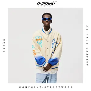 My Name varsity (cream) - jaket pria jaket varsity pria varsity jacket varisty baseball jaket varsity original jaket varsiti ori fashion pria baju pria streetwear jaket korea pria