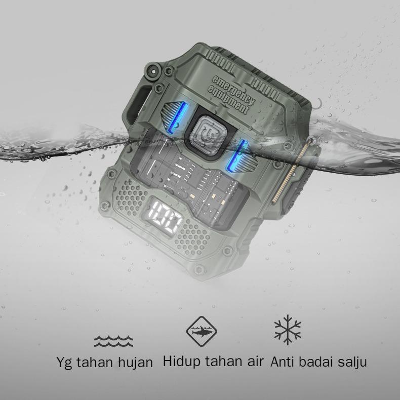 <Pengiriman Lokal>Tongkol Membawa Rantai Kunci Cahaya Darurat Lampu Portabel Rechargeable Senter LED 8