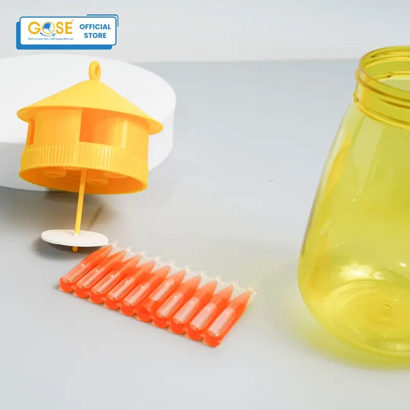Lồng bẫy ruồi vàng 1L GOSE hũ bắt côn trùng kèm thuốc dẫn dụ hàng chính hãng 4
