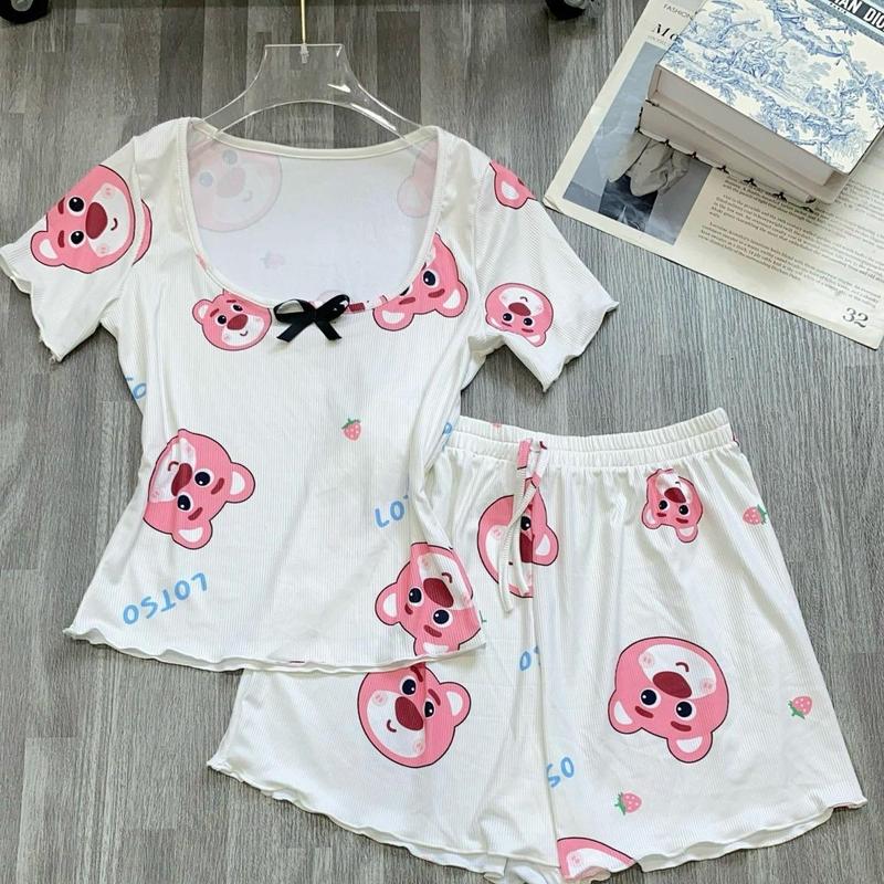 Sét bộ thun đùi hoạt hình dễ thương gân tăm mát mẽ - shopnghi85 4