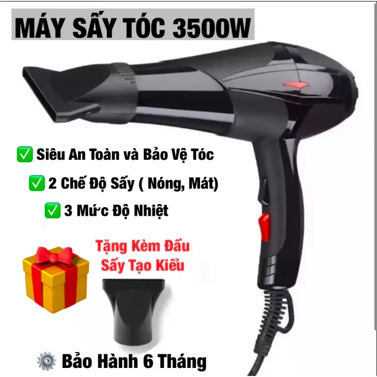 Máy sấy tóc hai chiều, nóng và lạnh, 3500W, Bảo hành 1 đổi 1