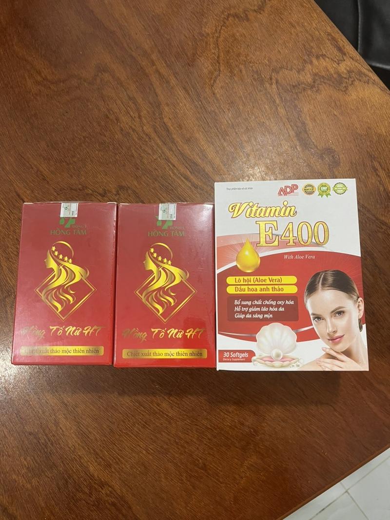 Product Introduction of Combo 2 Hộp Viên Uống Hồng Tố Nữ Điều Kinh , Nội Tiết Màu Đỏ ( Tặng 1 Hộp Vitamin E Đỏ ) 1