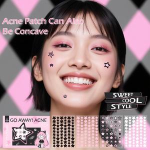 Tampalan Jeragat, SOUG, Gaya Y2k, 220pcs, Hidrokoloid, Tampalan Jerawat, Nipis dan Selesa, Kalis Air, Menutupi Jerawat, Penjagaan Kulit