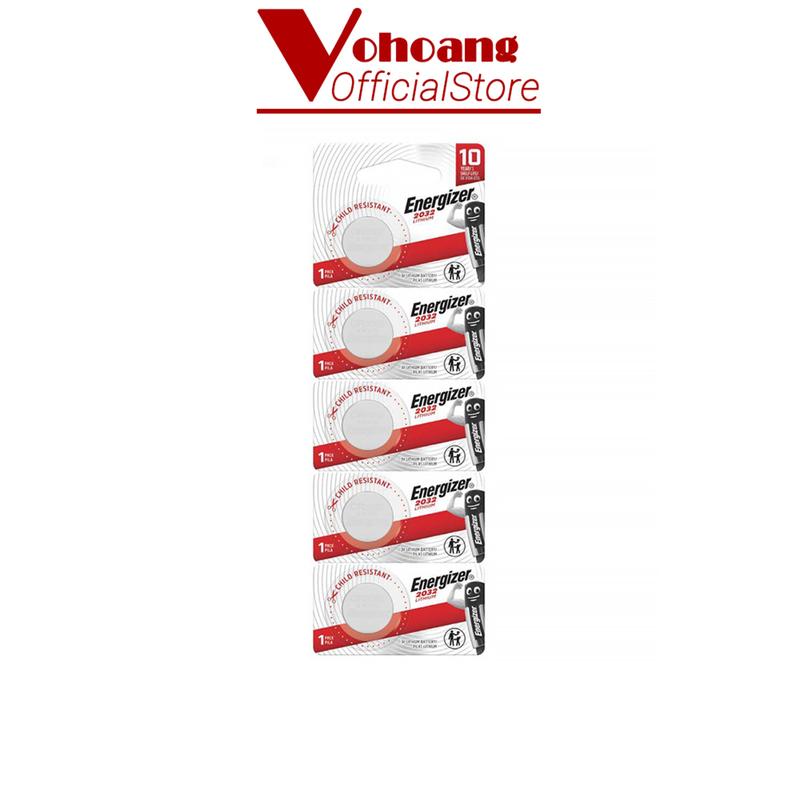 Pin Energizer Vỉ 5 viên pin CR2032 - Pin nút, pin CMOS, pin remote xe máy