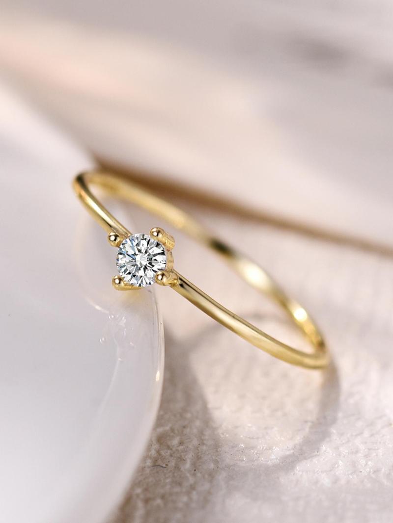 Product Introduction of 925 Sterling Silver Simple Style Artificial Zircon Inlaid Ring, Fashion Accessories for Women, Trendy All-match & Exquisite Jewelry for Birthday Gift 2