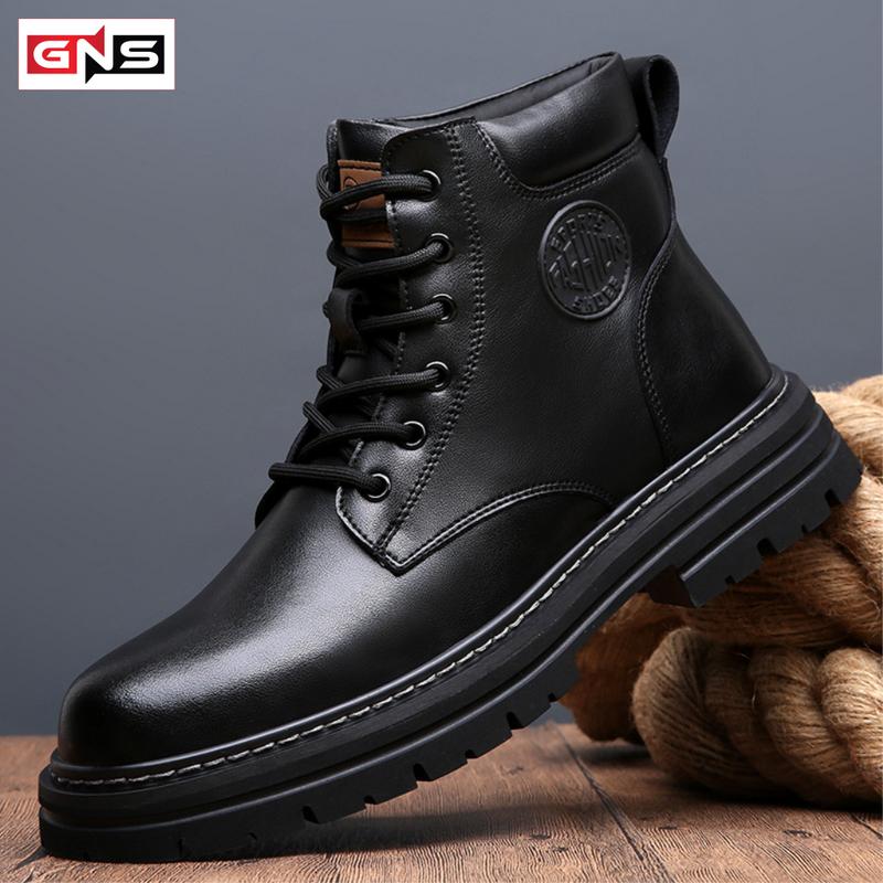 [M92] Giày Bốt Nam Martin Cao Cổ Tăng Chiều Cao Chất Liệu Da PU, Bốt Cổ Lửng Nam Phong Cách Hàn Cao Su Boots
