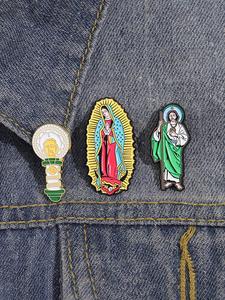Broche de Temas Religiosos, Pin de Esmalte a la Moda Adecuado para Mochilas, Jeans, Bufandas, Sombreros, Decoración, Broche Combinable y Exquisito para Regalo de Cumpleaños