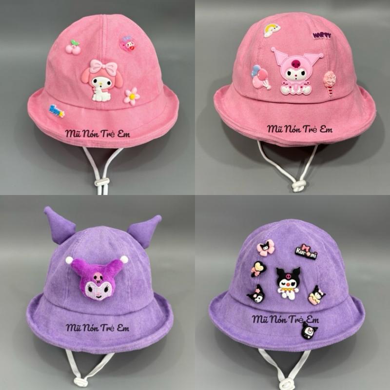 [ 4-10 Tuổi ] Mũ tai bèo Kuromi cho bé Gái - Nón Vành cho bé cấp 1