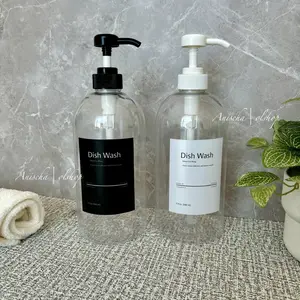 Botol Refill Pump 1 Liter  Botol Sabun Bening Free Stiker Vynl New Dsn