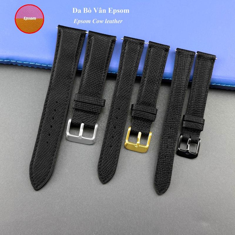 (Form độn) Dây đồng hồ da bò thật vân Epsom BO-60 size 10 12 13 14 15 16 17 18 19 20 21 22 24mm