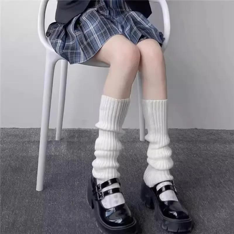 Bọc Chân Dệt Kim Lolita, 1 Đôi, Có Kích Thước 40 / 50 / 70cm, Màu Trắng Và Đen, Vớ Đan, Mũ Bọc Bốt, Quần Legging Ấm Áp, Thích Hợp Cho Mùa Thu Và Mùa Đông, Hàng Mới Về 5