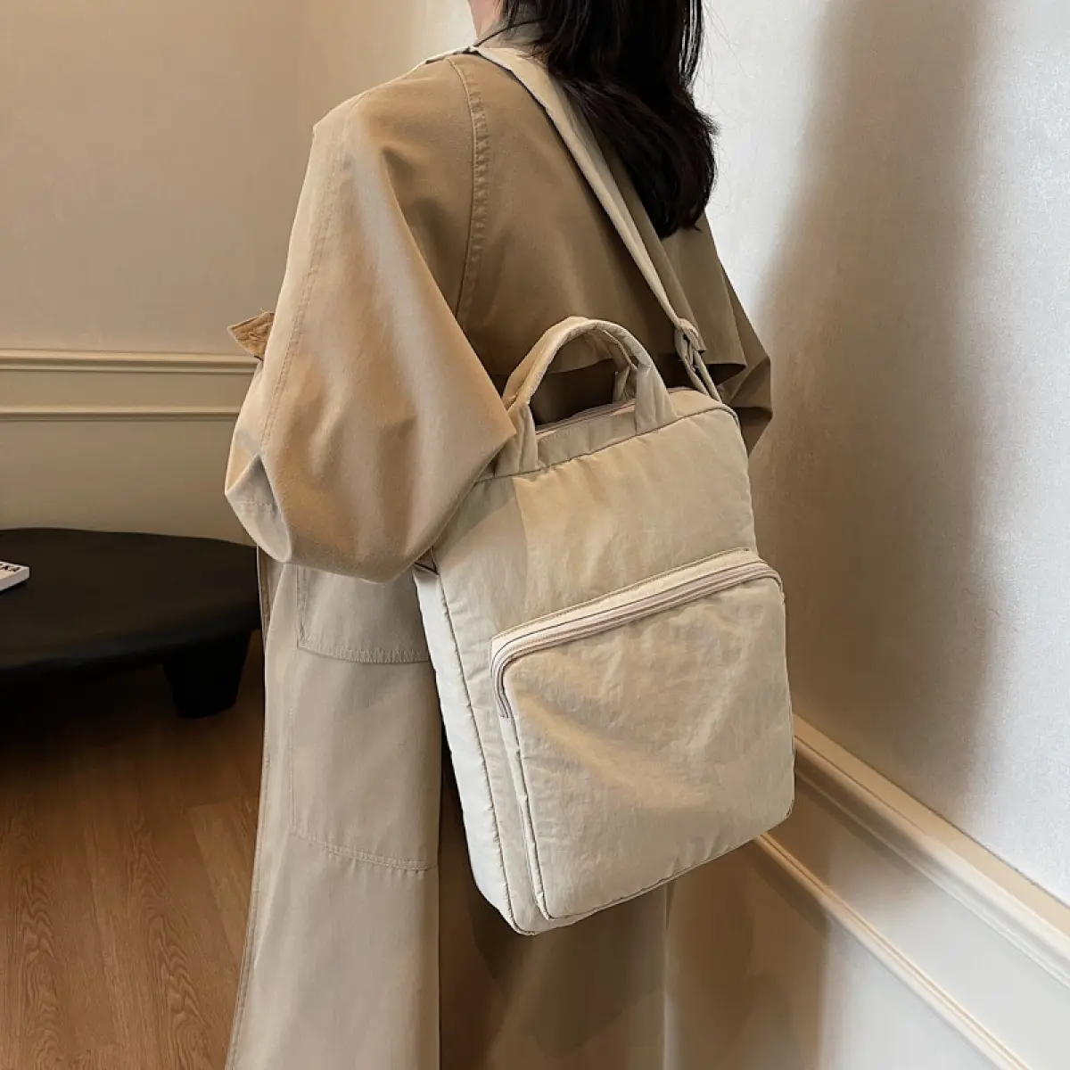 Nylon Waterproof Casual Laptop Bag Shoulder Tablet Bag with Handle