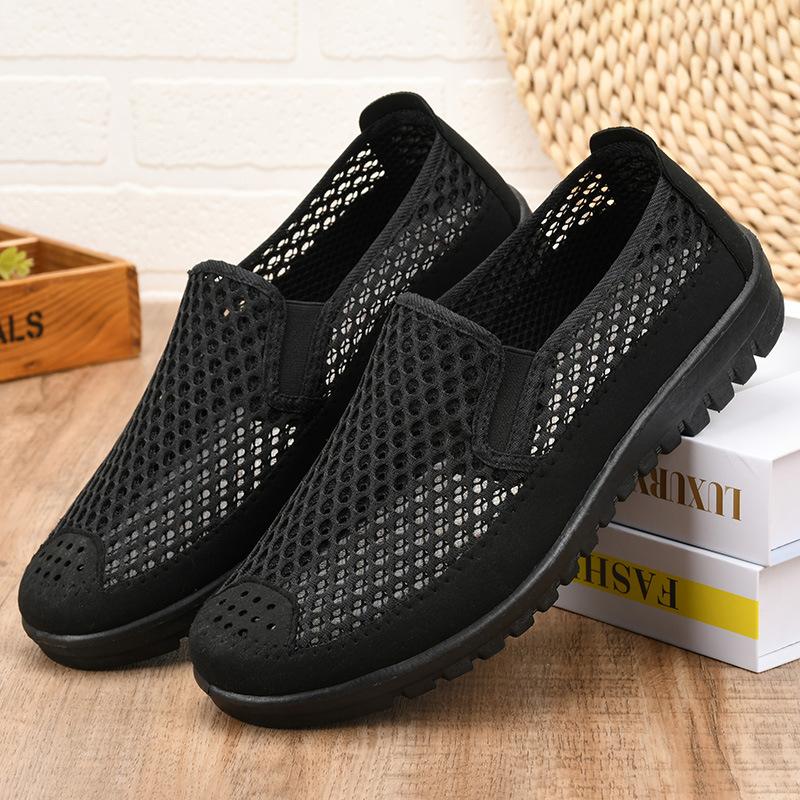 Giày Lưới Thường Ngày Cho Nam Trung Niên, Thoáng Khí, Đế Mềm, Kiểu Lười, Không Trơn Trượt, Thích Hợp Lái Xe, Giày Nam 1
