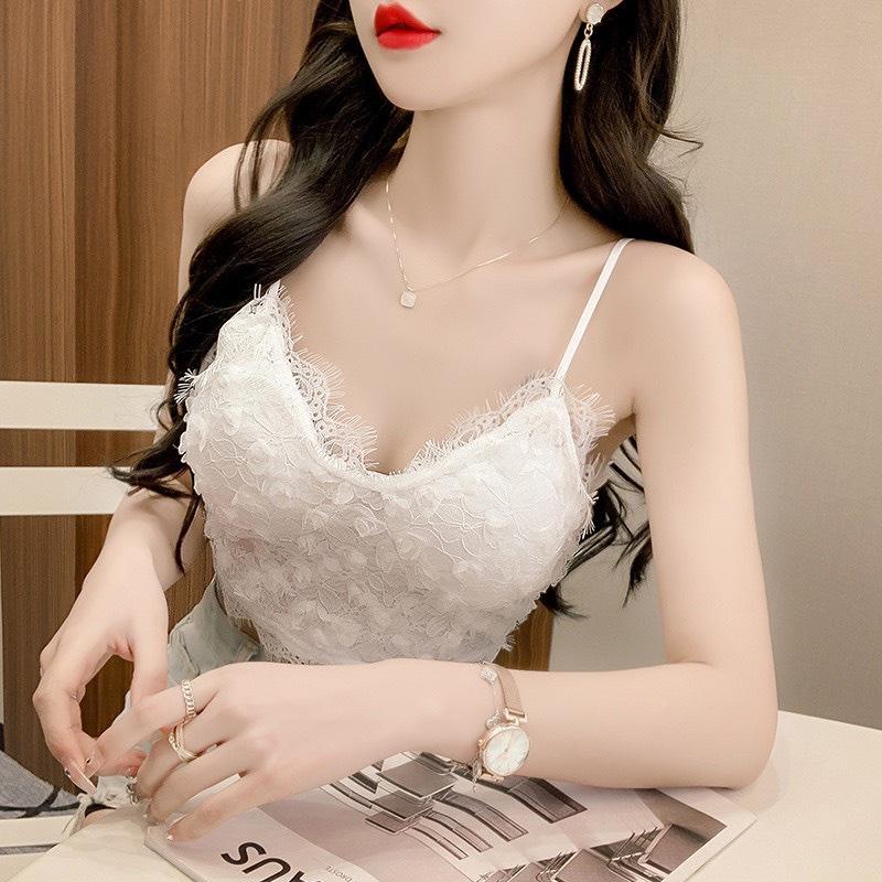 Áo Bra Hoa Hồng Nổi Cổ Tim Có Mút Freesize đến 55kg mặc xinh Top Nữ 4