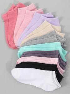 Set de 10 pares de calcetines tobilleros para mujer, color sólido, cómodos y transpirables, ideal para el uso diario en verano, colección verano 2024
