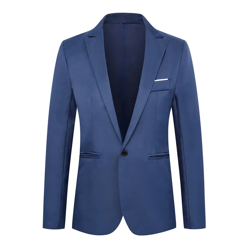 Áo Khoác Vest Nam, Dáng Ôm, Màu Trơn Áo Blazer Công Sở, Nút Đơn, Có Túi, Thích Hợp Cho Đám Cưới, Công Sở, Tiệc Tối, Juanrry 3