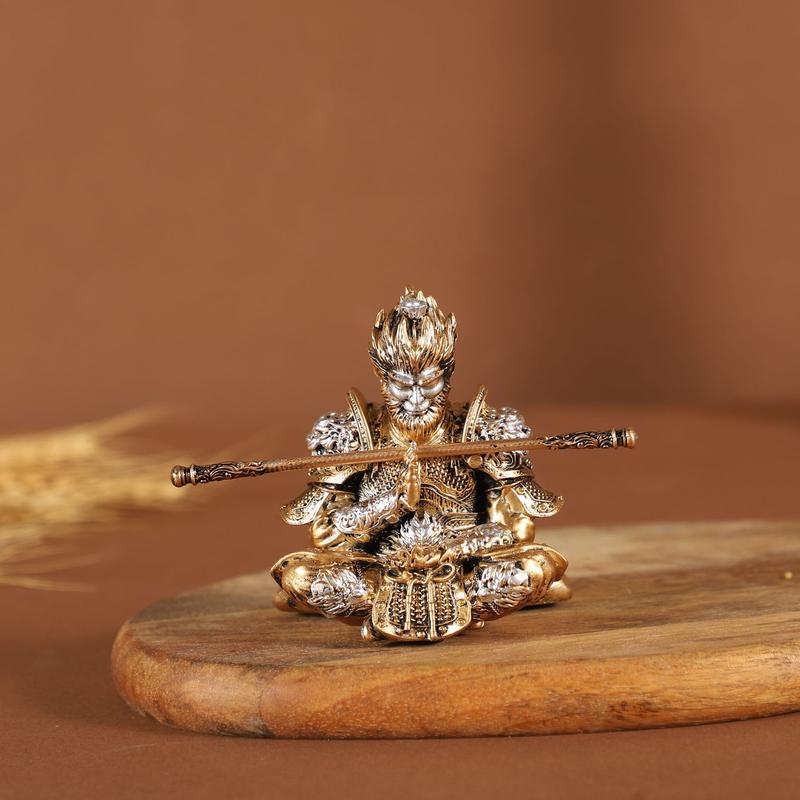 Product Introduction of National Fashion Black Myth Wukong Hand-Made Imitation Green Sandstone Small Ornaments Creative Living Room Tea Table Decoration Tea Ornaments Decoration Gifts 3