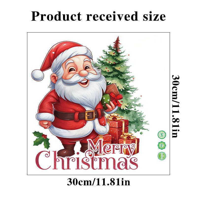 Christmas Cartoon Santa Claus Pattern Toilet Sticker, 1 Count Self-adhesive Toilet Lid Decal, Bathroom Decorative Wall Sticker, Toilet Accessories, Bathroom Accessories 2