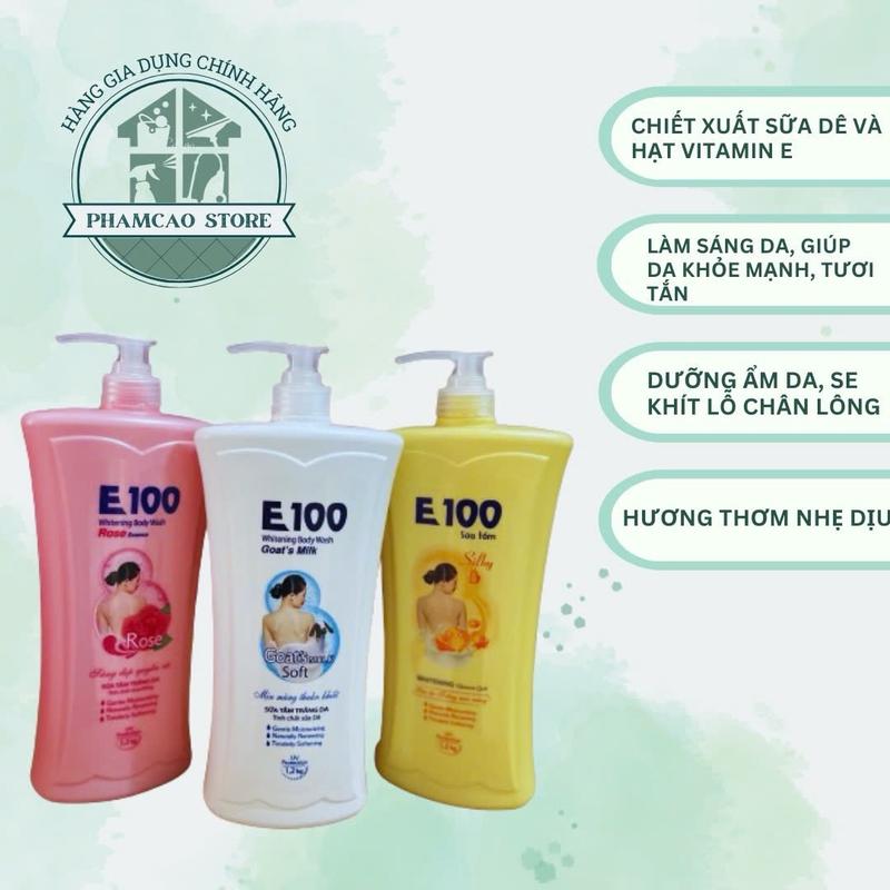 Sữa tắm E100 sạch thơm chai 800ml 1200ml chính hãng cho Làn da mịn màng tươi sáng - Dưỡng Da Body Dưỡng Body Sen Nữ Hoa Sen Trà