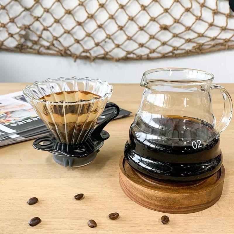 Bình thủy tinh kèm phễu V60 pha cà phê Pour Over 360ML 3