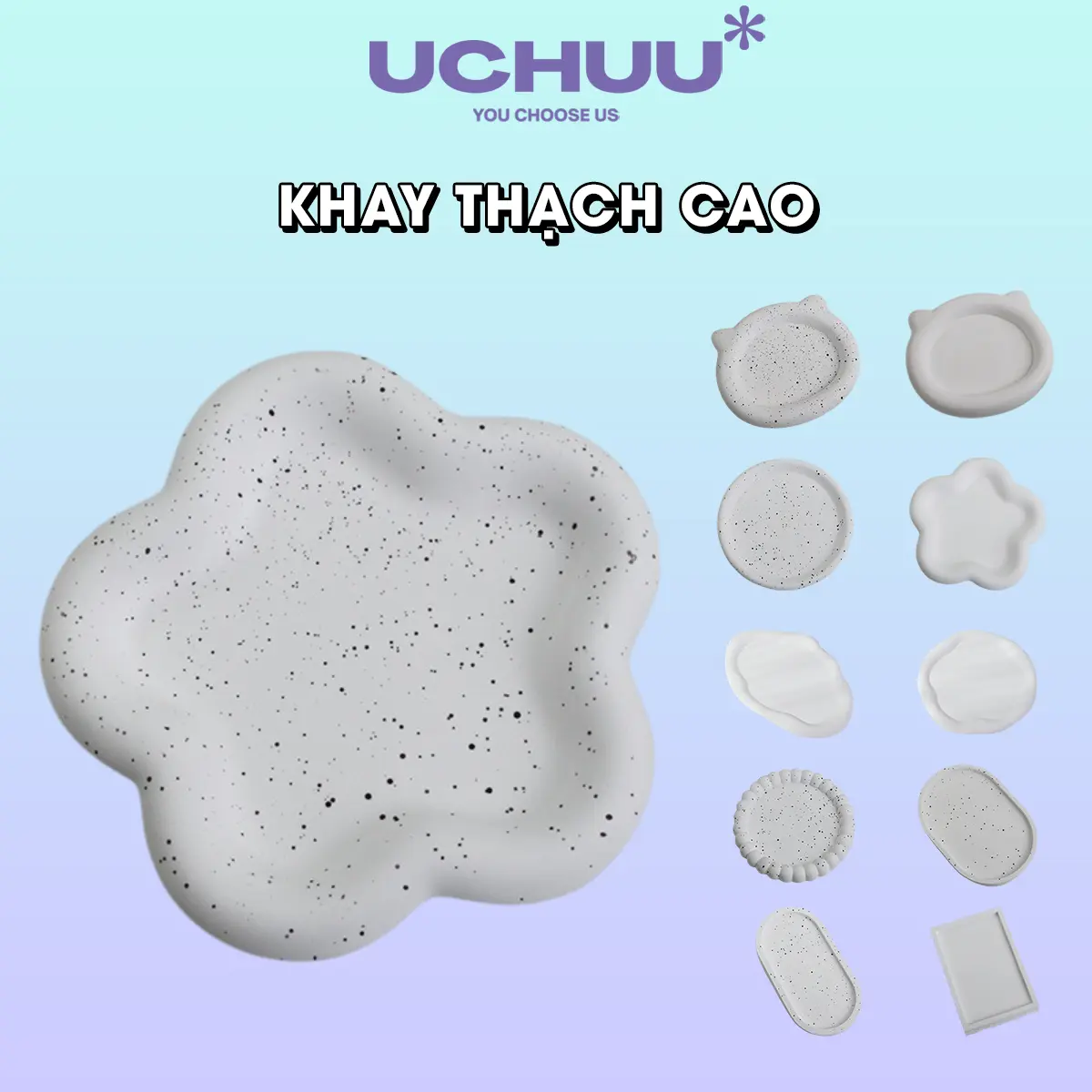 Khay Thạch Cao Uchuu, Khay Đốt Nến, Khay Trang Trí Background Chụp Ảnh Sản Phẩm